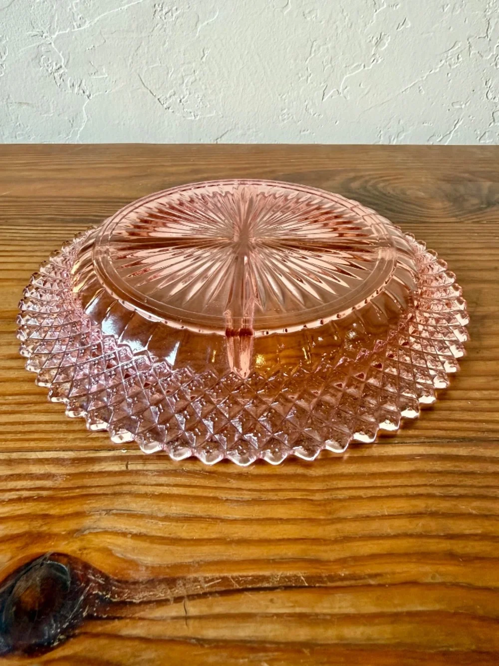 Anchor Hocking Miss America Pink Divided Relish Tray 8.75